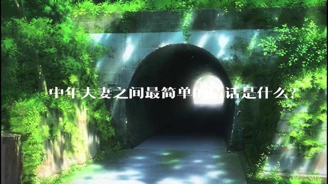中年夫妻之间最简单的情话是什么？